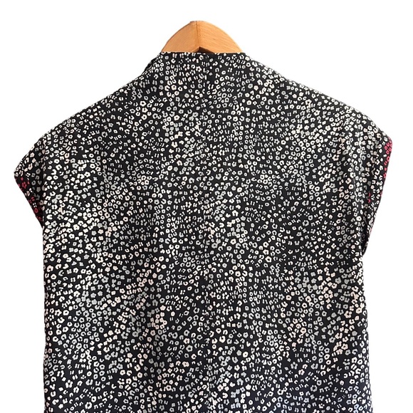 Rag & Bone Danise Silk Blouse Leopard Print Floral Abstract Pattern Size 4 EUC - Picture 7 of 10
